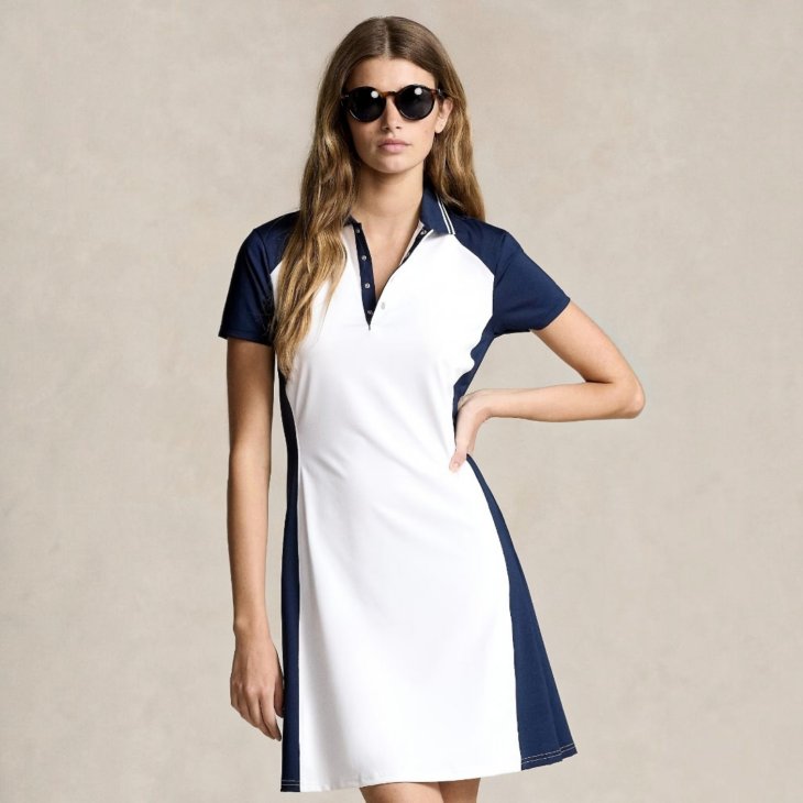 POLO RALPH LAUREN RLX CONTRAST STRETCH JERSEY POLO DRESS
