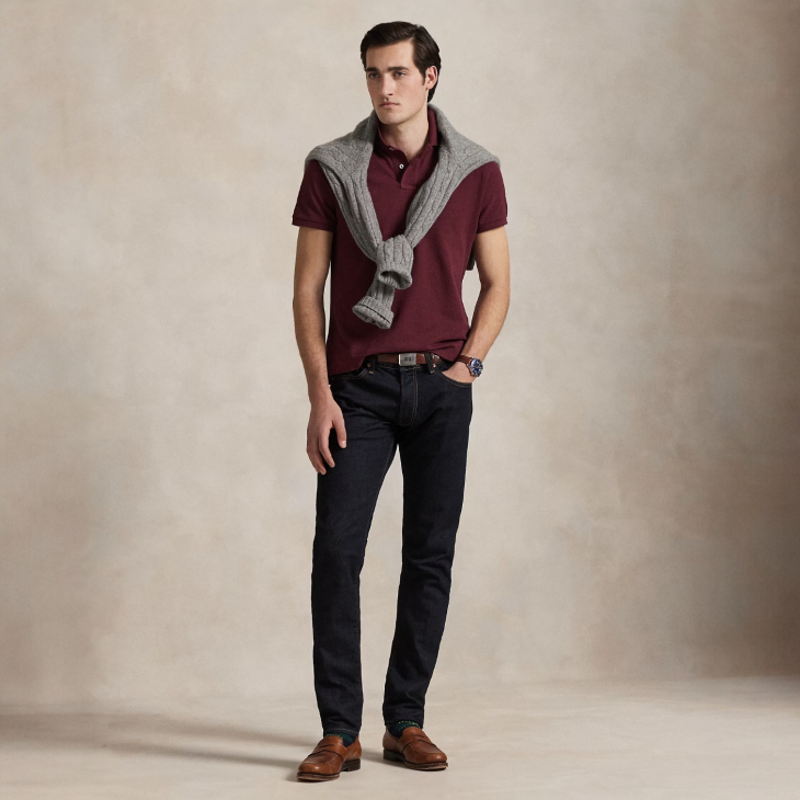 POLO RALPH LAUREN THE EARTH CUSTOM SLIM FIT POLO SHIRT