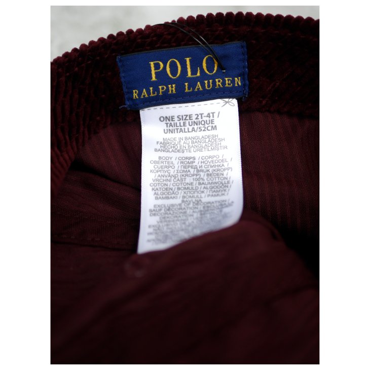 POLO RALPH LAUREN KIDS COTTON CORDUROY BASEBALL CAP