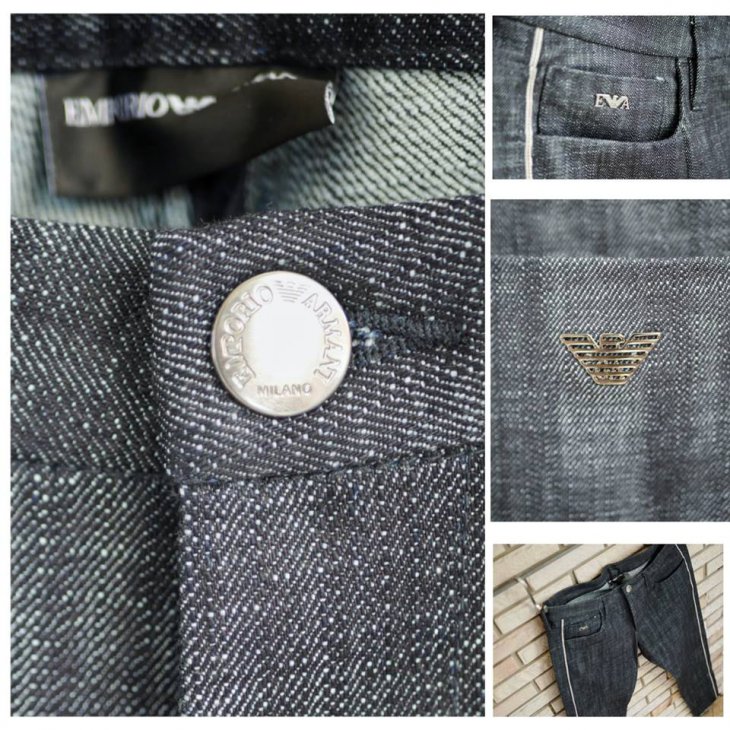 EMPORIO ARMANI SLIM FIT 12-OZ DENIM JEANS WITH SELVEDGE