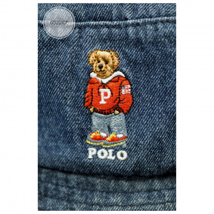 POLO RALPH LAUREN POLO BEAR DENIM BUCKET HAT