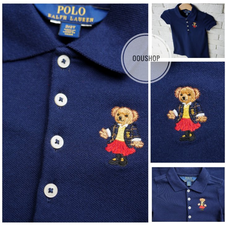 POLO RALPH LAUREN POLO BEAR KIDS STRETCH MESH POLO DRESS