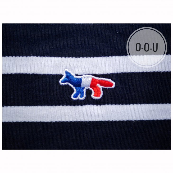 MAISON KITSUNE TRICOLOR FOX  PATCH MARIN TEE-SHIRT