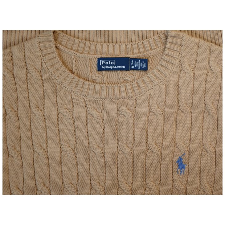 POLO RALPH LAUREN WOMEN COTTON CABLE SHORT SLEEVE JUMPER