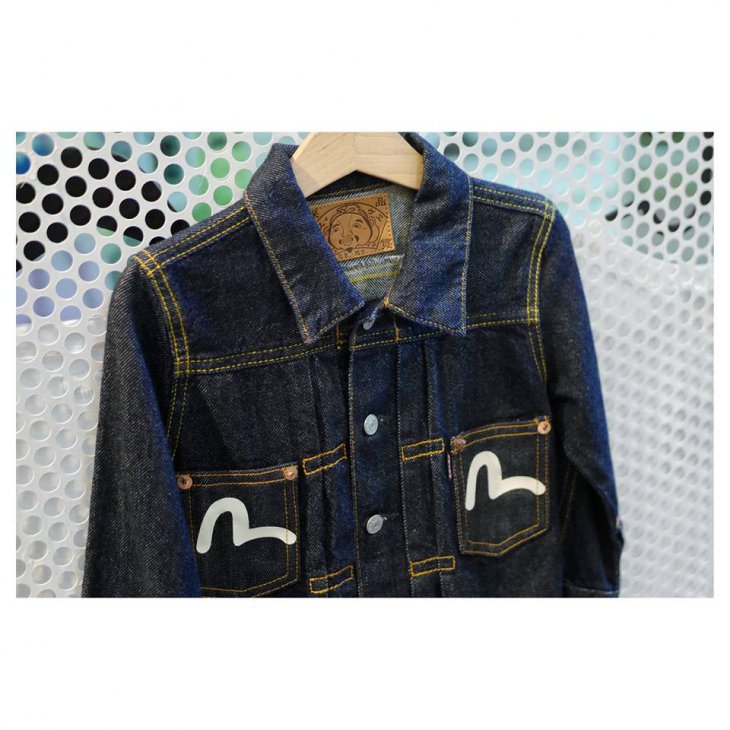 EVISU KIDS KAMON PRINT DENIM JACKET