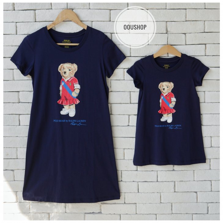 POLO RALPH LAUREN POLO BEAR  KIDS COTTON JERSEY TEE DRESS