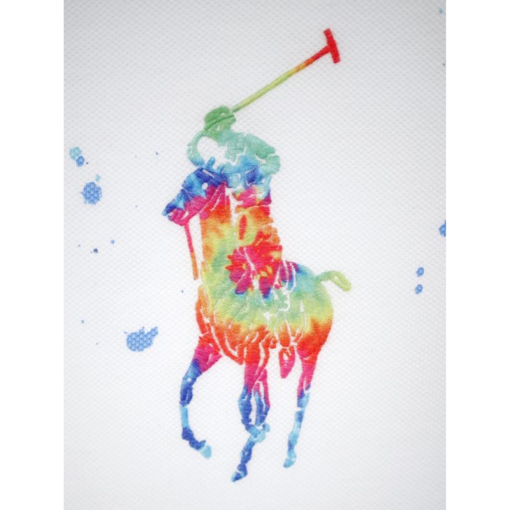POLO RALPH LAUREN CUSTOM SLIM FIT TIE-DYE-PRINT BIG PONY MESH POLO SHIRT