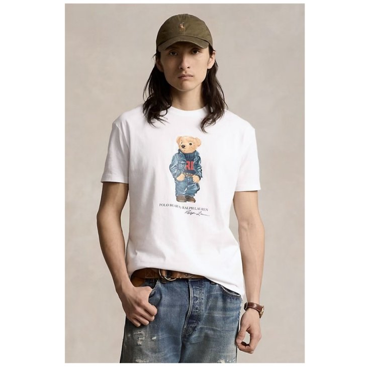POLO RALPH LAUREN CUSTOM SLIM FIT POLO BEAR JERSEY T-SHIRT