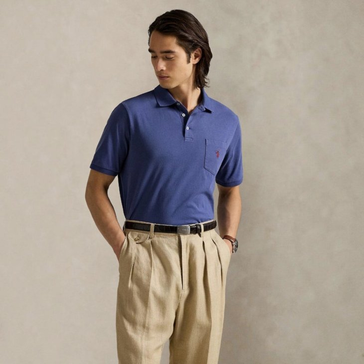 POLO RALPH LAUREN CLASSIC FIT JERSEY POCKET POLO SHIRT