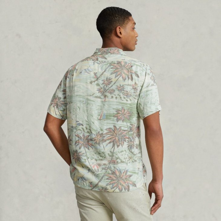 POLO RALPH LAUREN CLASSIC FIT TROPICAL-PRINT CAMP SHIRT