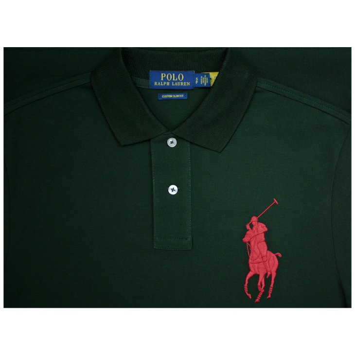 POLO RALPH LAUREN CUSTOM SLIM FIT BIG PONY MESH POLO SHIRT