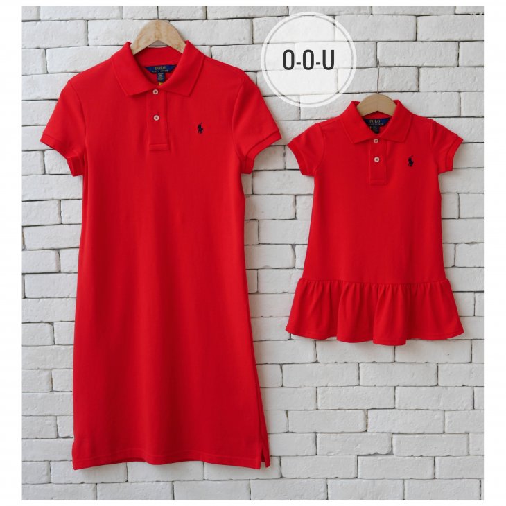 POLO RALPH LAUREN GIRLS COTTON MESH POLO DRESS