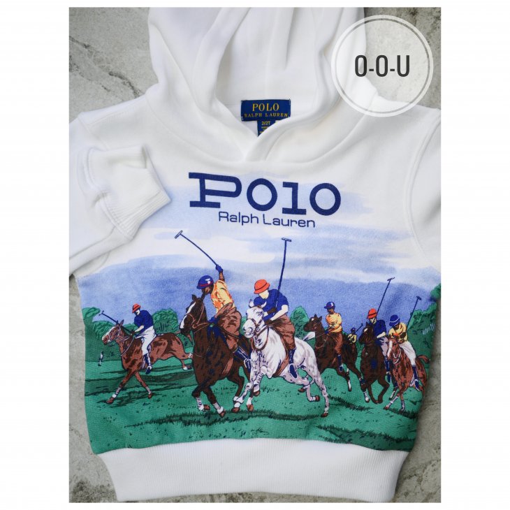 POLO RALPH LAUREN KIDS EQUESTRIAN-PRINT FLEECE HOODIE