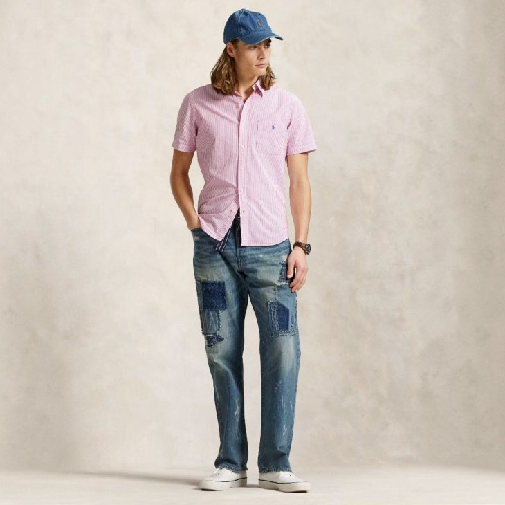 POLO RALPH LAUREN RL PREPSTER CLASSIC FIT SEERSUCKER SHIRT