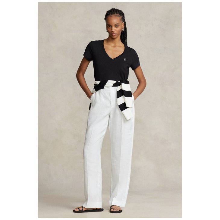 POLO RALPH LAUREN WOMEN COTTON JERSEY V-NECK TEE