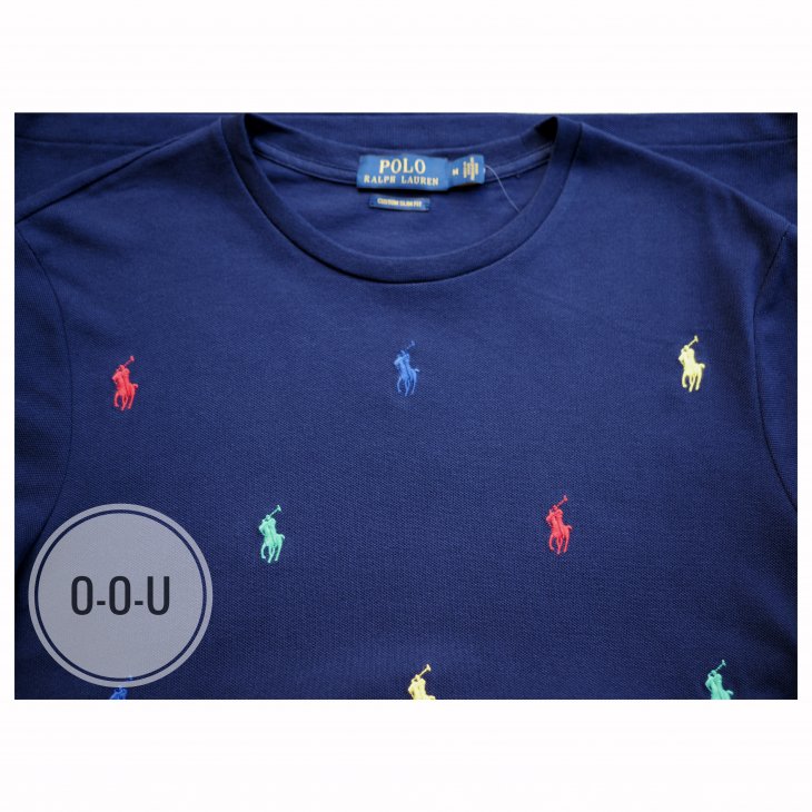 POLO RALPH LAUREN CUSTOM SLIM FIT POLO PONY COTTON MESH TEE
