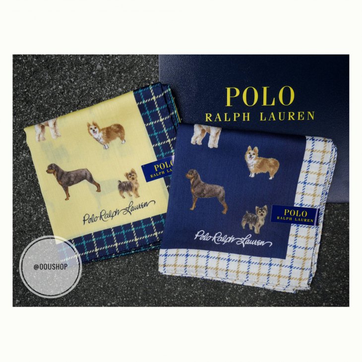 POLO RALPH LAUREN DOG HANDKERCHIEF POCKET SQUARE