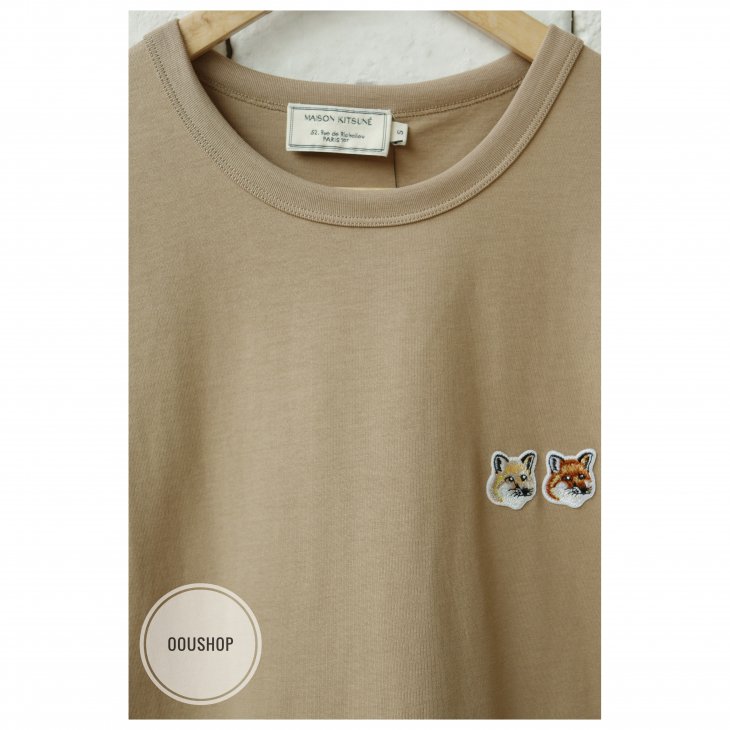 MAISON KITSUNE TEE-SHIRT DOUBLE FOX HEAD PATCH