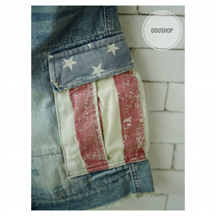 BEN STEVEN USA HEAVY INDUSTRY DENIM SHORTS