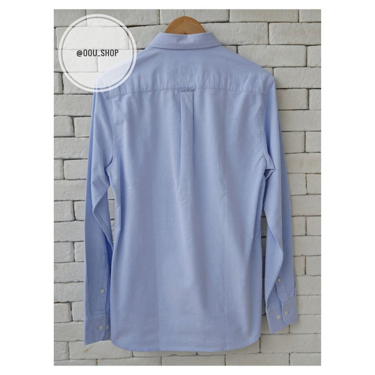 MAISON KITSUNE OXFORD TRICOLOR FOX PATCH CLASSIC SHIRT
