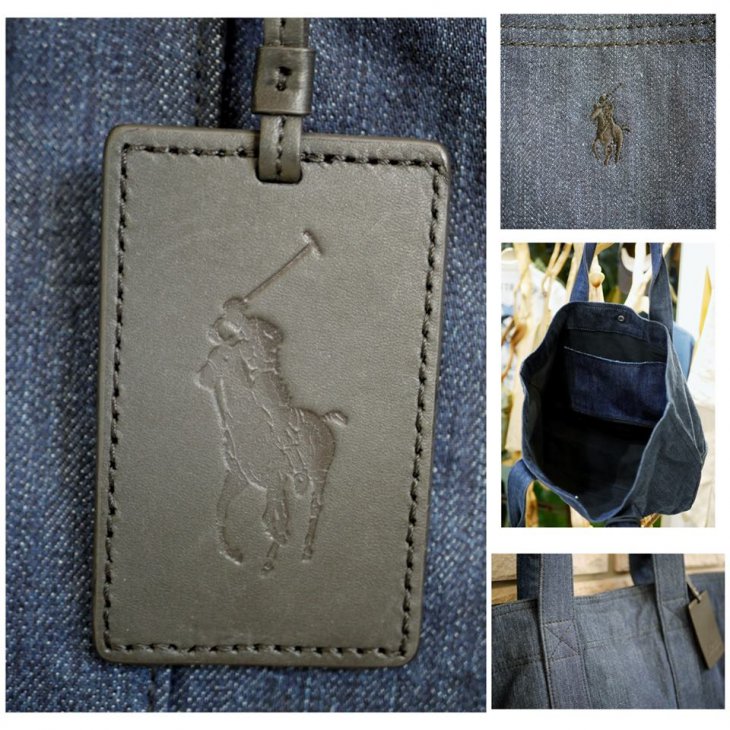 POLO RALPH LAUREN INDIGO DENIM TOTE BAG