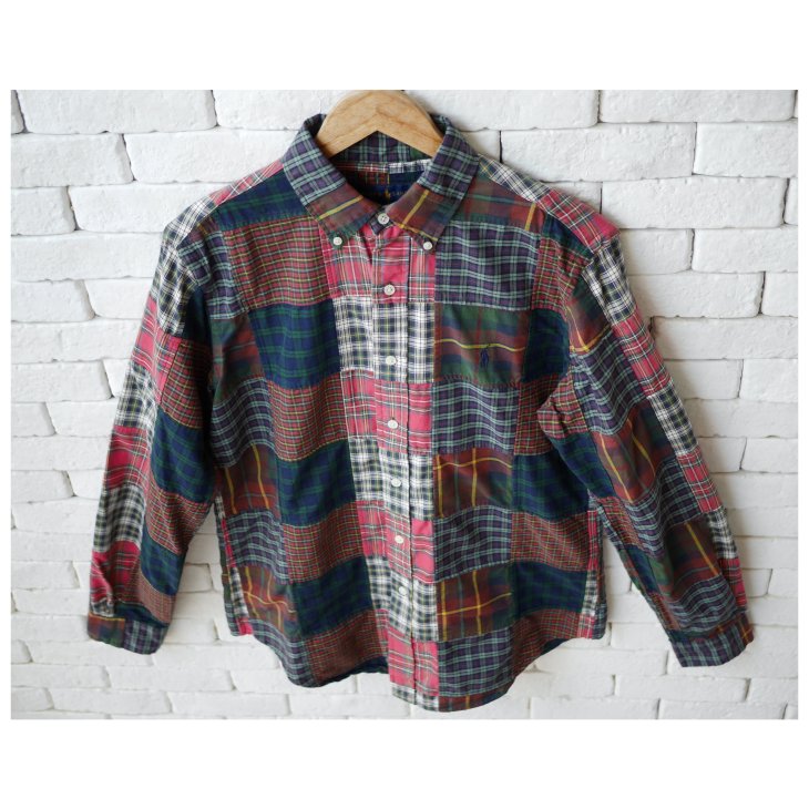 POLO RALPH LAUREN CLASSIC FIT PATCHWORK MADRAS SHIRT