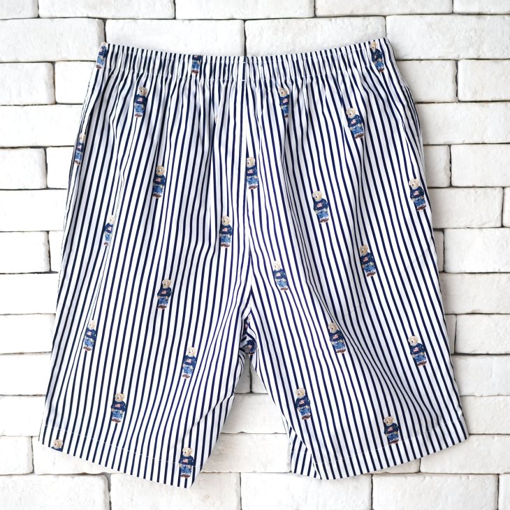 POLO RALPH LAUREN POLO BEAR STRIPED COTTON SLEEP SHORT