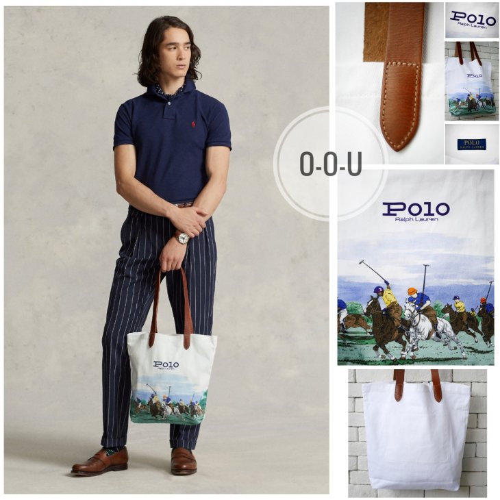 POLO RALPH LAUREN EQUESTRIAN-PRINT TWILL SHOPPER TOTE