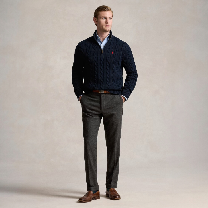 POLO RALPH LAUREN CABLE-KNIT WOOL-CASHMERE JUMPER