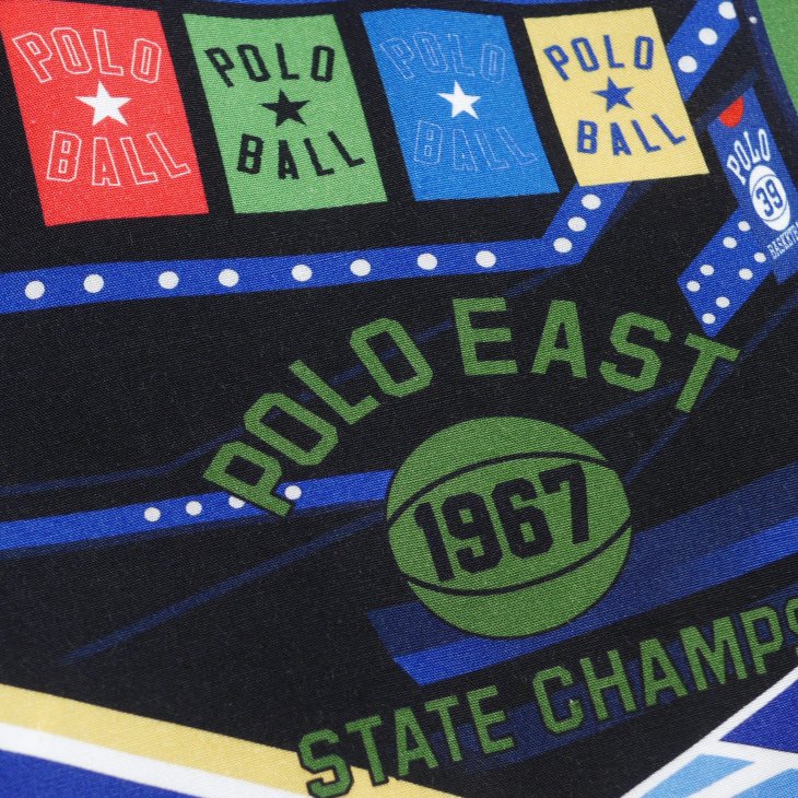 POLO RALPH LAUREN CLASSIC FIT BASKETBALL PRINT CAMP SHIRT