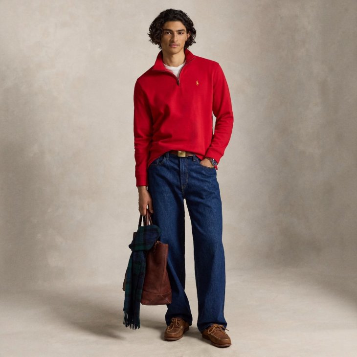 POLO RALPH LAUREN COTTON QUARTER-ZIP SWEATER