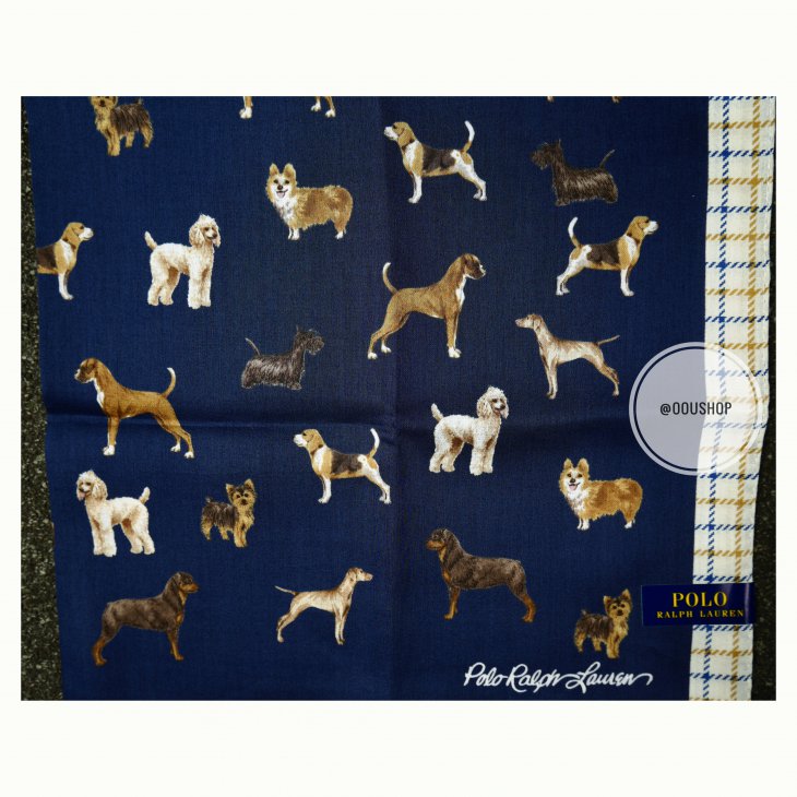 POLO RALPH LAUREN DOG HANDKERCHIEF POCKET SQUARE