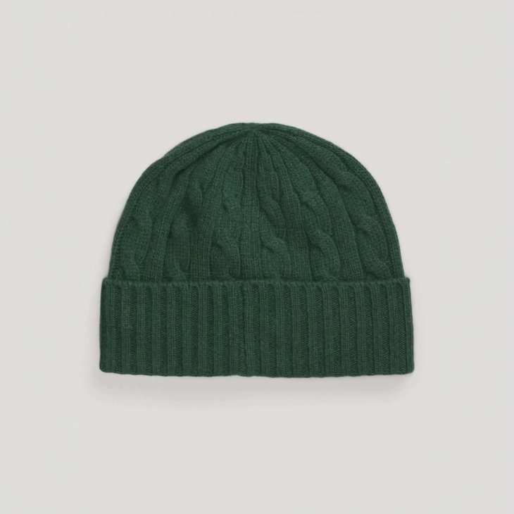 POLO RALPH LAUREN CABLE-KNIT MERINO WOOL-BLEND BEANIE